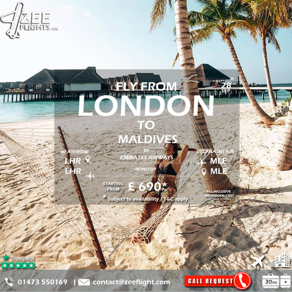 zeeflight's tweet image. Affordable flights from London to Maldives.

Contact us:
✆ : 014 735 50169.
✉: contact@zeeflight.com.
Web: zeeflight.com.