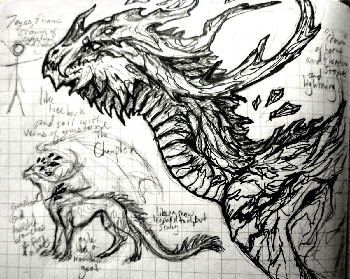 SelowvGriste's tweet photo. Yeah it's 1am. Here's a couple of magical dragon guardians. https://t.co/L9q7Eqn266
