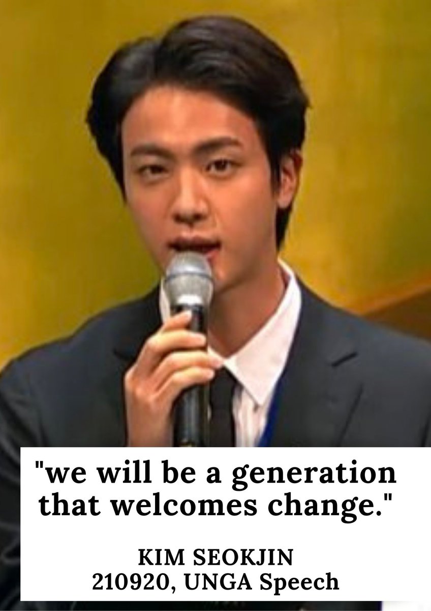 myjinisanangel's tweet photo. @UN @BTS_twt @MelissaFleming Welcome Generation
βRather than calling this corona generation a 'Lost Generation' the term 'Welcome Generation' is more suitable. We will be a generation that welcomes change.β γ
‘ 210920, Kim Seokjin UNGA Speech
UNGA GUY JIN
#UNGAguy #UNGA
#λ°©νμλ
λ¨μ§ #BTSJIN
Seokjin https://t.co/rnmZ0iTYhv