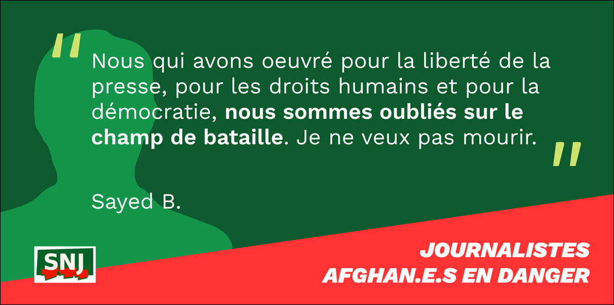 SNJ_national's tweet photo. #Jour10 
.@SNJ_national accompagne des centaines de journalistes afghans en danger. Nous demandons leur évacuation de toute urgence.

@francediplo @JY_LeDrian @EmmanuelMacron 
#AfghanJournalists 
Nous publions leurs témoignages ⬇️ https://t.co/UMoxUaAuYC