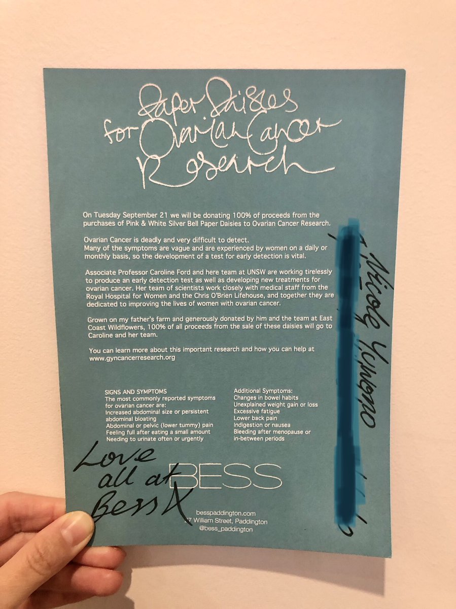 Thank you so much Bess Paddington for the flowers and for the incredible work that you guys are doing to help our ovarian cancer research ❤️. Check out their IG page 👉🏻 @bess_paddington. To donate directly 👉🏻 gyncancerresearch.org.   #ovariancancerresearch #OvarianCancer