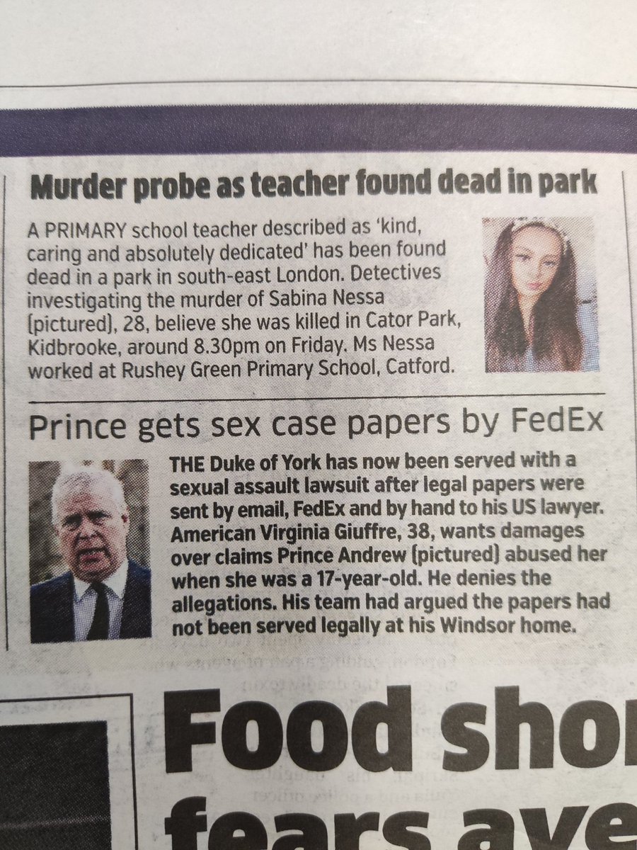 CommonwealthCBC's tweet photo. This tiny piece on page 6 of today's Metro is all that's given to the death of #SabinaNessa. Cannot comprehend this. Such little coverage can only be down to the ethnicity of the victim. So wrong https://t.co/0NWXvJLxuj