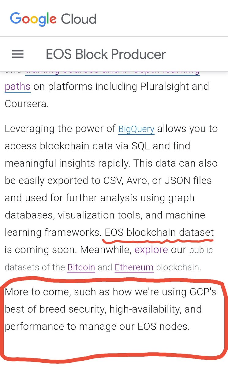 Google Cloud made #EOS blockchain datasets are coming soon!

The only other chains <a href="/googlecloud/">Google Cloud</a>  have done this for are #BTC and #ETH.

Google is serious about #EOS  🚀

#BNB #ADA #LTC #BCH #SOL #LUNA #ethereum #TRX #CryptoNews #XRP #DOT #XLM #UNI #LINK #ETC #MATIC #THETA #Dash