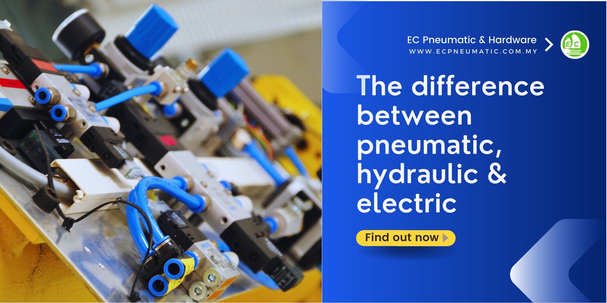 ECpneumatic's tweet photo. 🟦[PNEUMATIC BLOG] Learn the difference between pneumatic, hydraulic &amp; electric.

👉🏻https://t.co/abeCVKdv2D
.
.
#Pneumatic #Automation #KnowledgeSharing #Tubing #IndustryNews #AutomationIndustry #EngineeringIndustry #EngineeringServices #Hardware #HardwareTools #WeeklyNewsUpdate https://t.co/PGR1q0NpNV