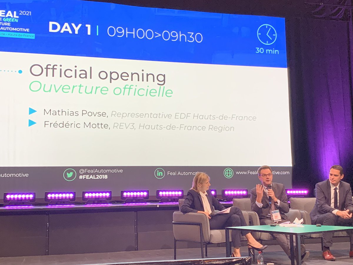Le <a href="/FealAutomotive/">FEAL Automotive</a> 2021 commence aujourd’hui !

<a href="/MathiasPovse/">Mathias Povse</a>, délégué régional EDF dans les <a href="/hautsdefrance/">Région Hauts-de-France</a> intervient auprès de <a href="/FredericMotte/">Frédéric Motte 🇫🇷 🇨🇦🇪🇺🇺🇦👨‍🏭🌳🍺</a>, president <a href="/rev3/">rev3</a> lors de l’ouverture de cette edition 2021 largement dédiée aux nouvelles mobilités et a la décarbonation des process 🚗