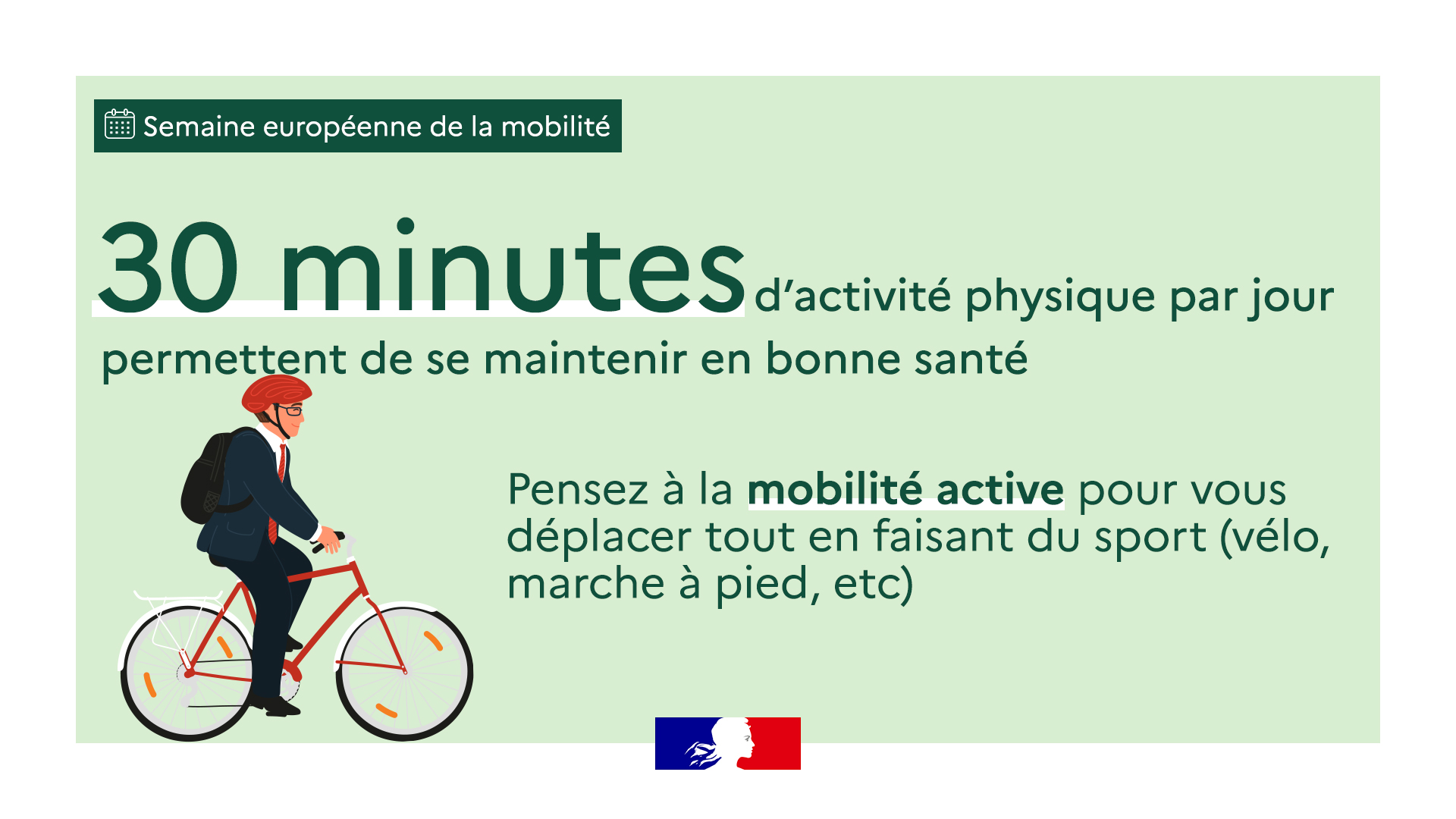 Ministere de la Sante et de l Acces aux soins on X Semaine europeenne de la mobilite Pour votre sante il est conseille de pratiquer 30mn jour d activite physique Cela passe aussi par