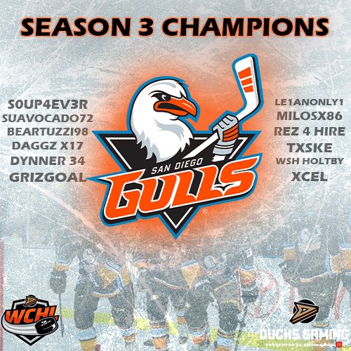 Congrats to our AHL Season 3 Champions, the San Diego Gulls!