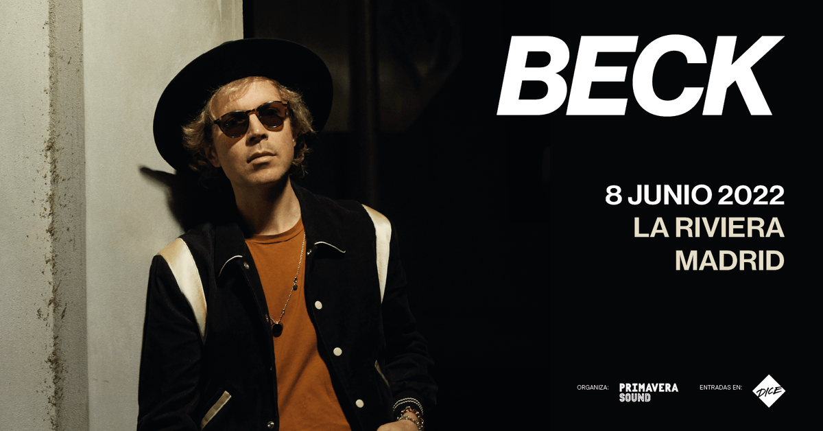 Just announced! Beck live at La Riviera in Madrid on 8 June 2022 ⚡️

Tickets on sale now: beck.lnk.to/Madrid