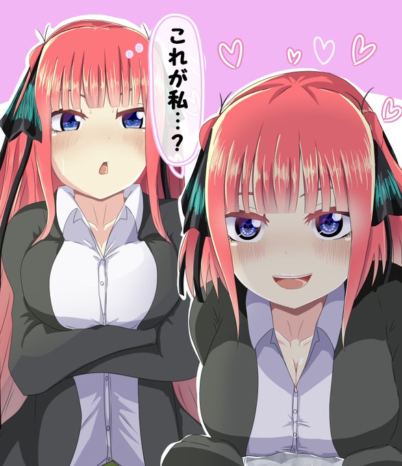 ダンベルマンさんがTwitterに投稿した中野二乃(五等分の花嫁)のイラスト。