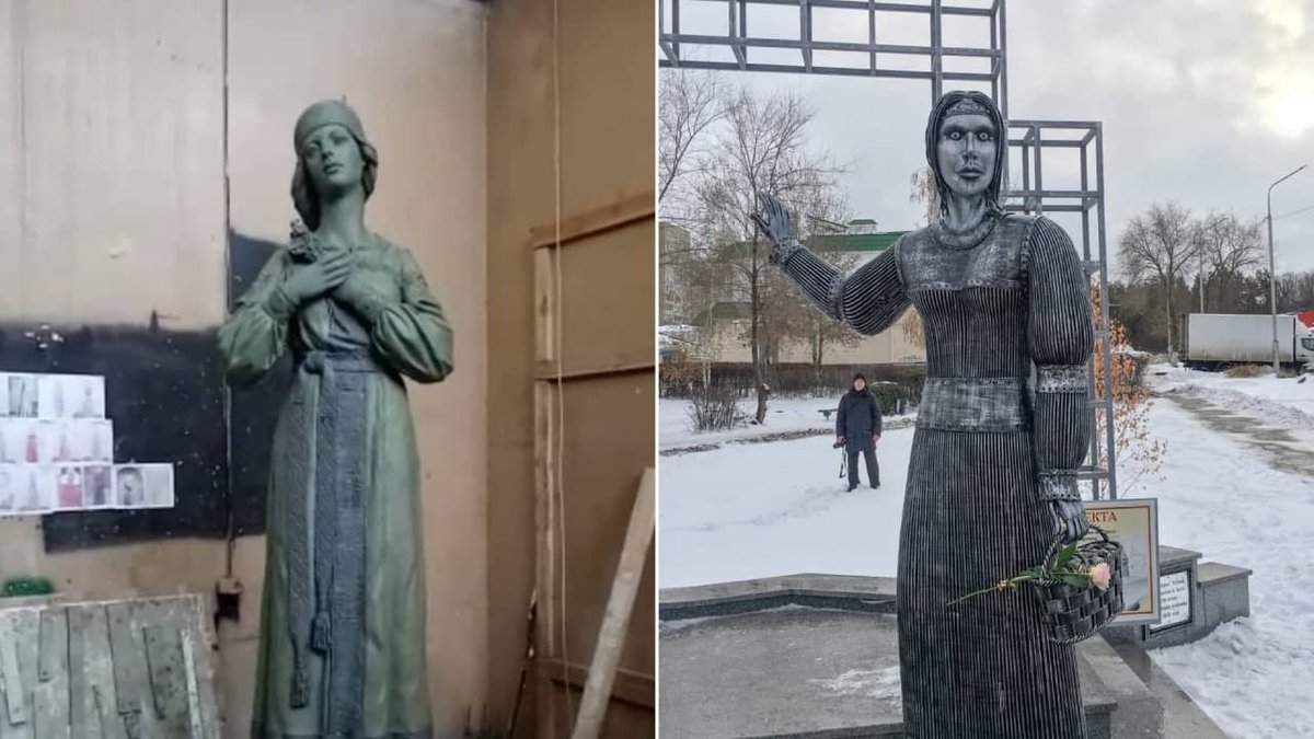 какому земляку посвящена скульптура на фотографии ниже