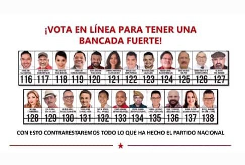 Les invitó a qué este 28 de noviembre acudan a votar por el cambio de nuestra nación, vota por libre.
Linea continua de la 116 a la 138.