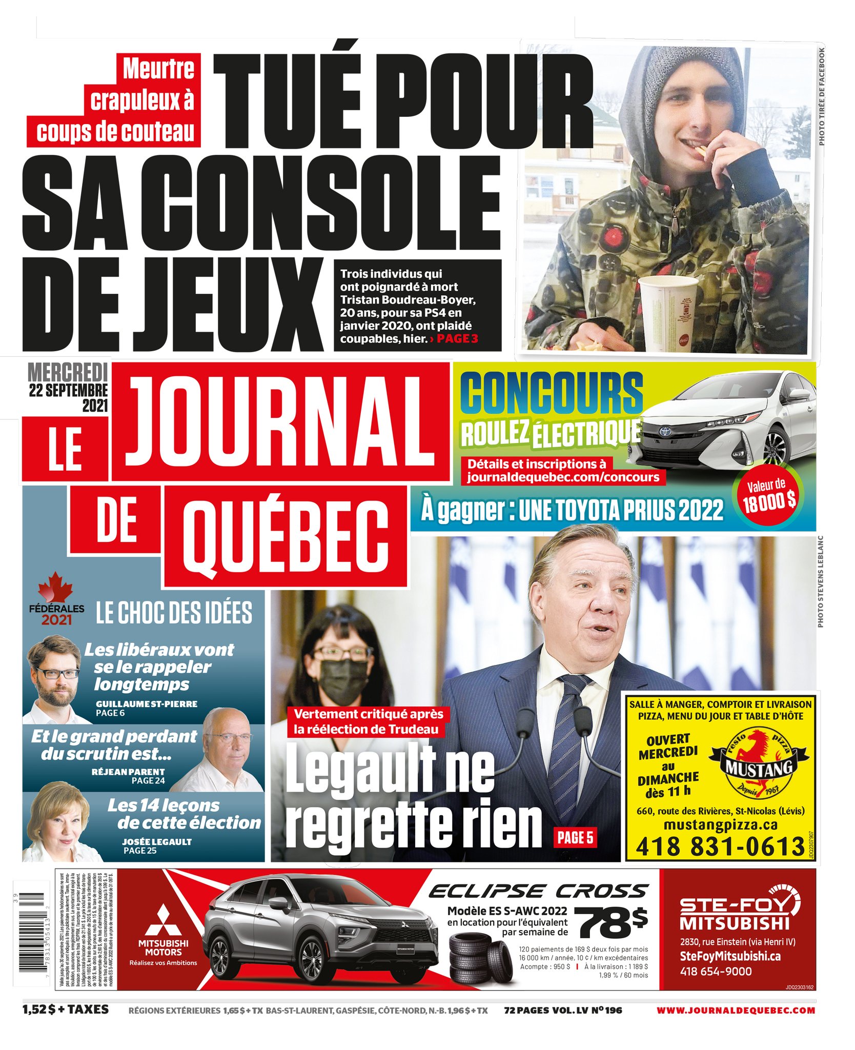Le Journal de Québec on Twitter "La UNE de votre Journal, édition du