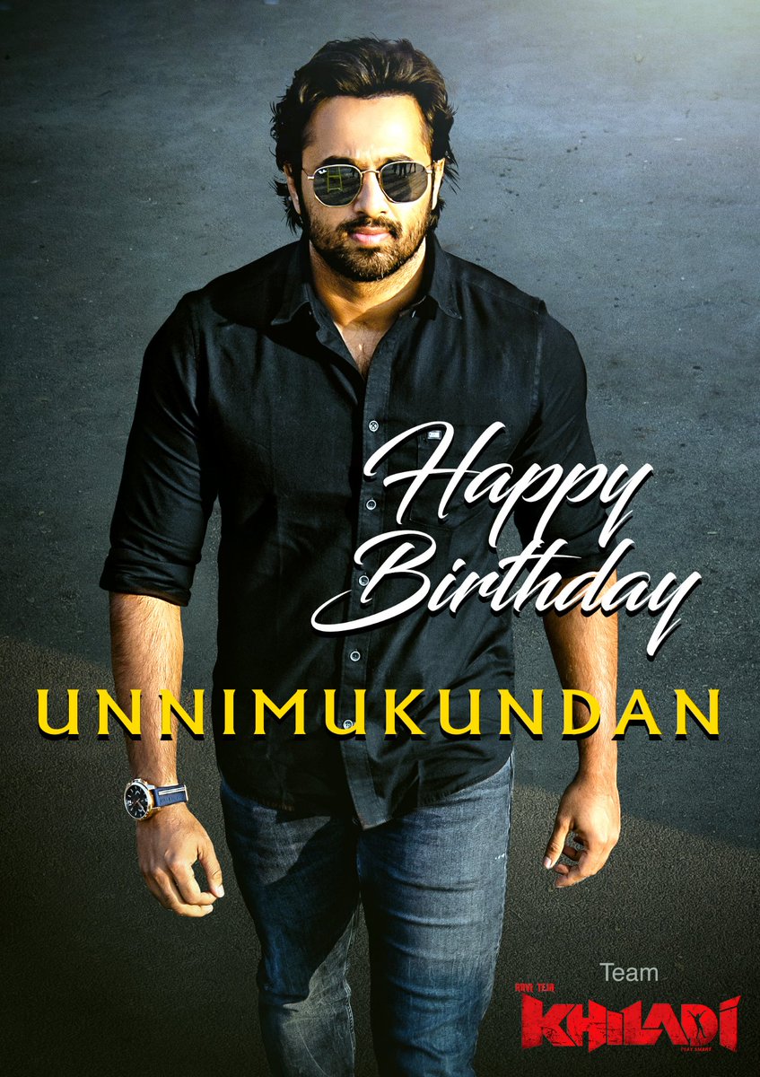 #khiladi Team wishing Versatile actor @Iamunnimukundan A very happy birthday 🎂😍🔥

#HBDUnnimukundan 💥
#Raviteja #RamaraoOnDuty