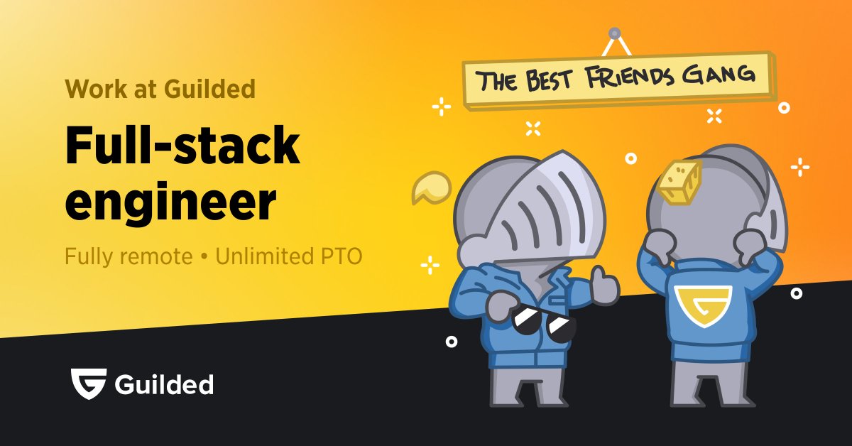 🙋 If you're a full-stack engineer with experience building and shipping consumer products, and you're looking for a change of pace, we're hiring!

Check out the full details and apply here: guilded.gg/jobs/full_stac…