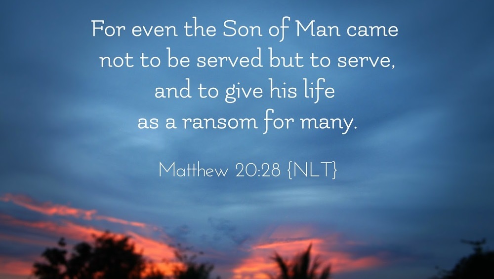 We are CALLED TO SERVE. Jesus is our example; He became the servant of all, even to the point of giving his life for others. The Christian paradox: the way up is down; to become great we must become a servant; to save our life we must lose it. Like Jesus did. - Matt. 20:28