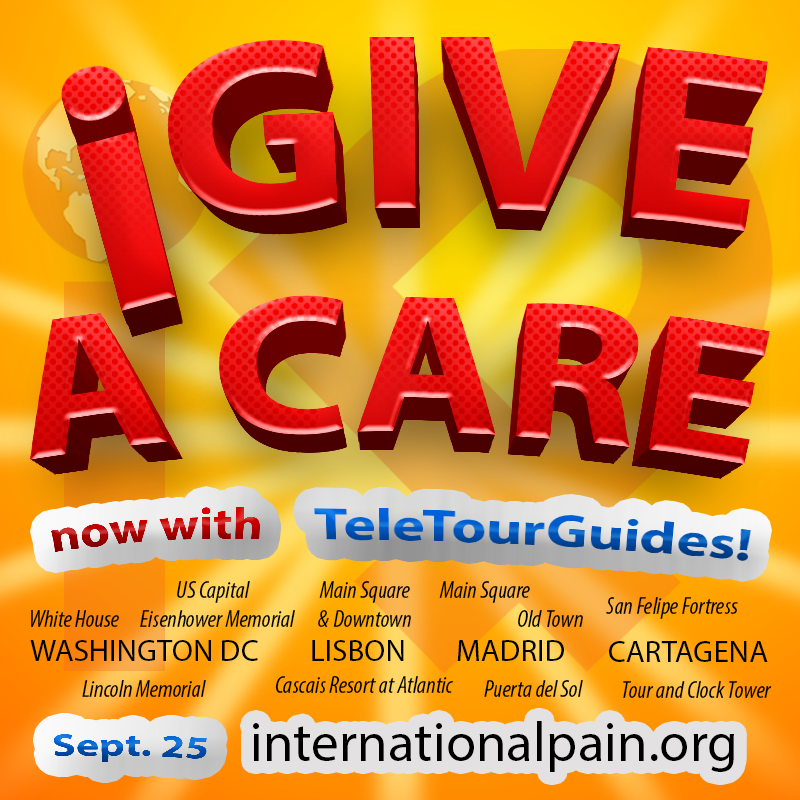 iPainOfficial's tweet photo. Join the #iGiveACare Event to bring awareness to chronic pain conditions worldwide. September 25, 2021 virtual race. Register - https://t.co/1jbhca7qD5 #ChronicPainAwareness #CPAM21 #PAM21 #ChronicPain #TeamiPain #MakeADifference #iWalk, #iRun, #iRoll https://t.co/f7ysTUBDJl