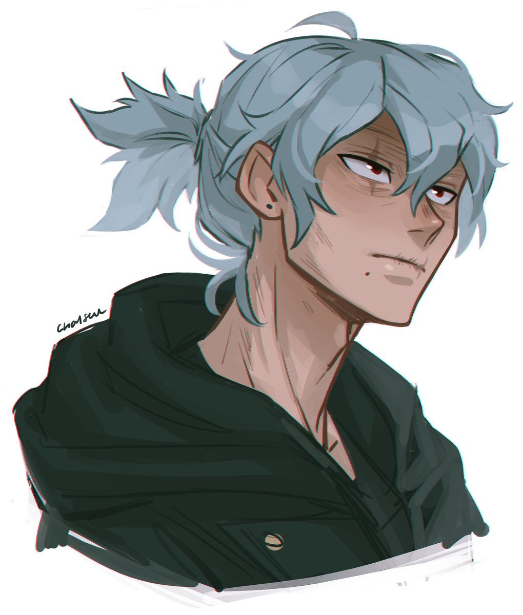 Chalseu_D's tweet image. some self-indulgent shigaraki with his hair tied up 😔    #chalseu #bnha #shigaraki