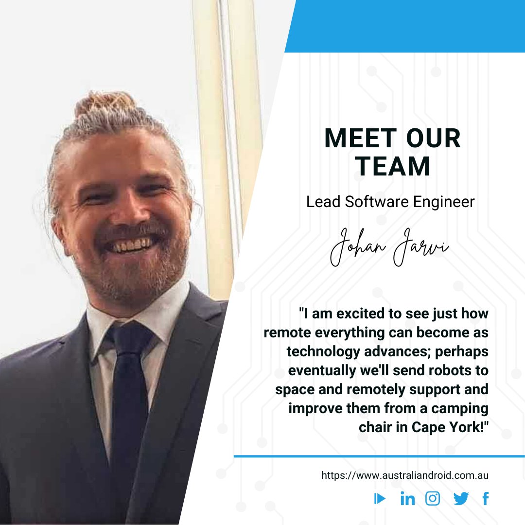 Meet our Leads Software Engineer, Johan Jarvi!

Get to know him in our latest linkedIn post: linkedin.com/feed/update/ur… 

#safetybyseparation #innovation #Australianmade #technology #robots #drones #AustralianDroidandRobot #mineinspections #undergroundmining #meettheteam