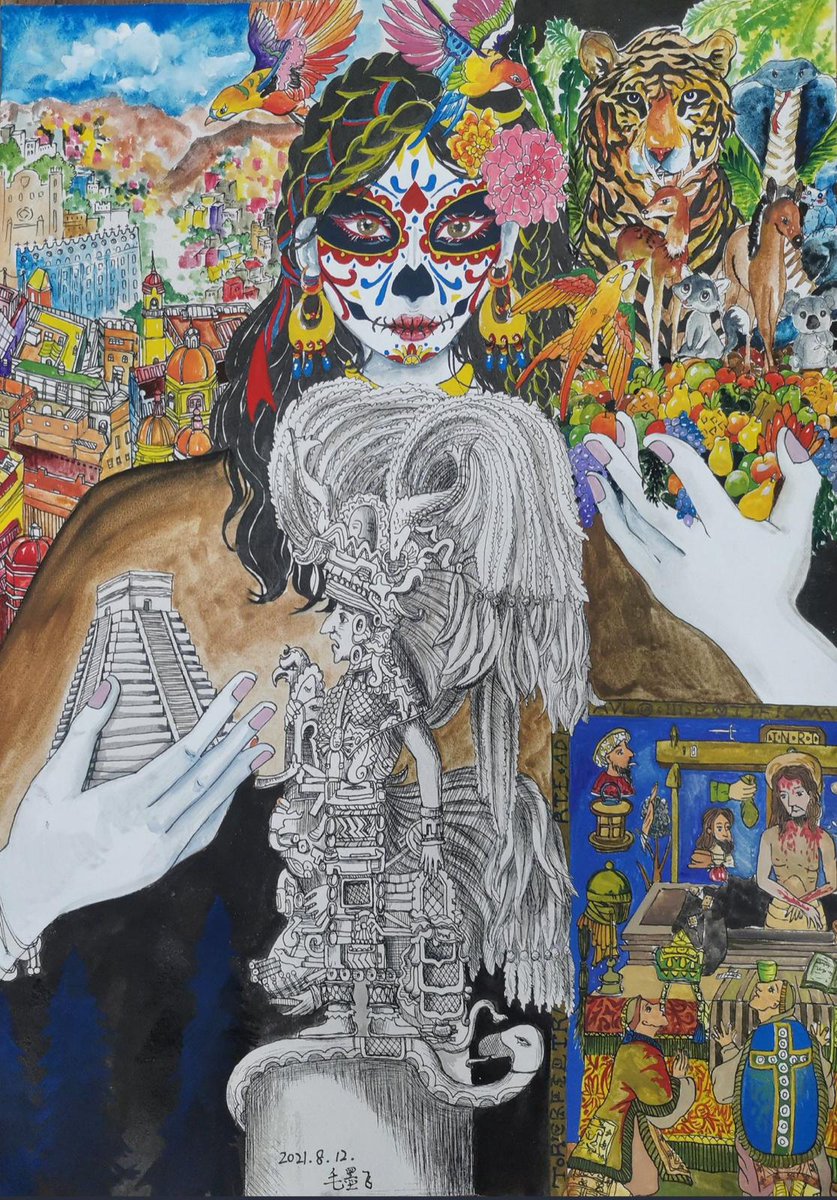 JesusSeade's tweet photo. Con gran alegría felicito a la niña Mao Mofei de 12 años, originaria de Chengdu capital de Sichuan (famosa por su comida deliciosa y muy picante), quien ganó 1er lugar en el Concurso de Dibujo Infantil "Este es mi México 2021” del @IME_SRE para Asía y Oceanía @m_ebrard @SRE_mx https://t.co/AfMX5rZTBh
