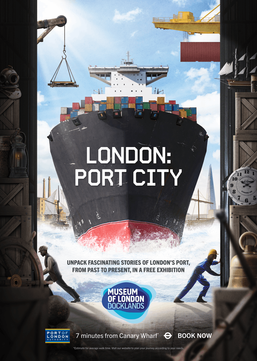 LondonPortAuth's tweet photo. The London: Port City exhibition at @MuseumofLondon is a not-to-be-missed opportunity to explore how the commercial river shapes all our lives. Opens a month from today! Book now. https://t.co/yQo0ZLfJPZ #DiscoverThames #LetsDoLondon https://t.co/gMfTIAwg0T
