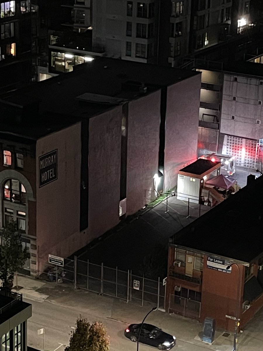 Six days in a row the ambulance are collecting the dead from the trailer in the Murray hotel parking lot , that the city claimed was installed as a public toilet.