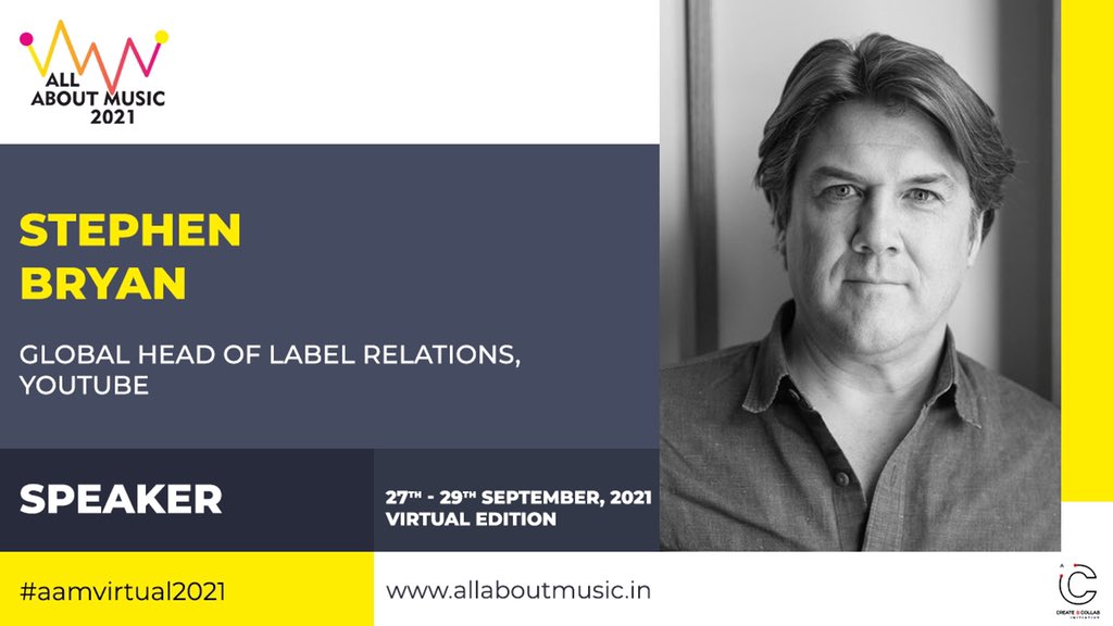 Stephen Bryan, through his work as Global Head of Label Relations <a href="/YouTube/">YouTube</a>, has helped create and sustain partnerships with music labels to support the growth of their artists’ careers on the platform. Catch him speak at #aamvirtual2021. Register now: bit.ly/3CSk7rF