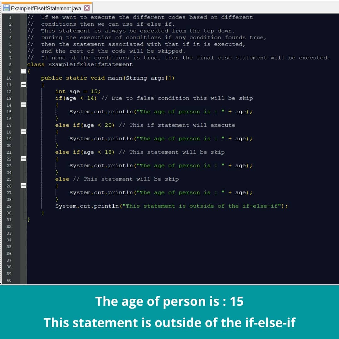 GoalJava's tweet image. Want to read it in detail then click on link: javagoal.com/if-else-ladder…
#javadeveloper
#android
#javacode
#codinglife
#Coding
#devcommunity
#CodeNewbie
#CodeNewbies
#WomenWhoCode