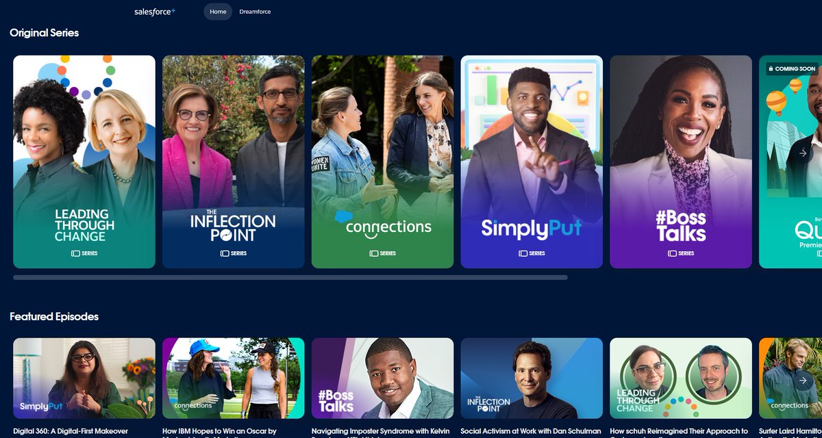 shibua's tweet image. Salesforce+ is now live - great view with featured episodes and series. Looking forward to some awesome content on the platform in the upcoming months!

Check it out at salesforce.com/plus/

#DF21 #TrailblazerCommunity #SalesforcePlus