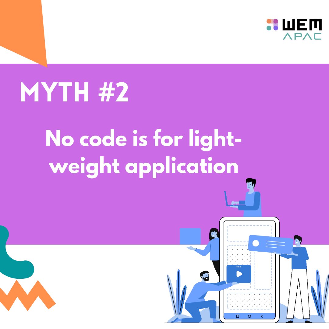 WemApac's tweet photo. This is another misconception that no code is just for creating lightweight applications. But the fact is no-code platform has more bandwidth and is better suited to quickly respond to business challenges. Book a demo @ https://t.co/ZQpG6SGoFN
#NoCode #applications #wemapac https://t.co/XtwxBeRWSk