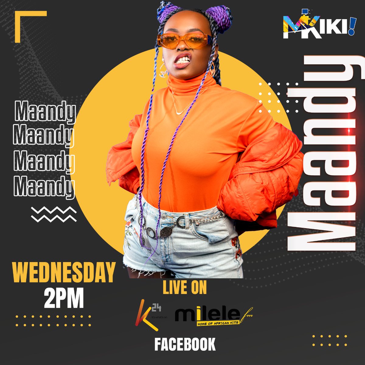 Join Mandy tomorrow  live on  Mikiki from 2pm as she talks about her music and future project. Make sure you tune in on <a href="/K24Tv/">K24TV</a>  and <a href="/Milele_FM/">Milele FM</a>  facebook pages...see you tomorrow