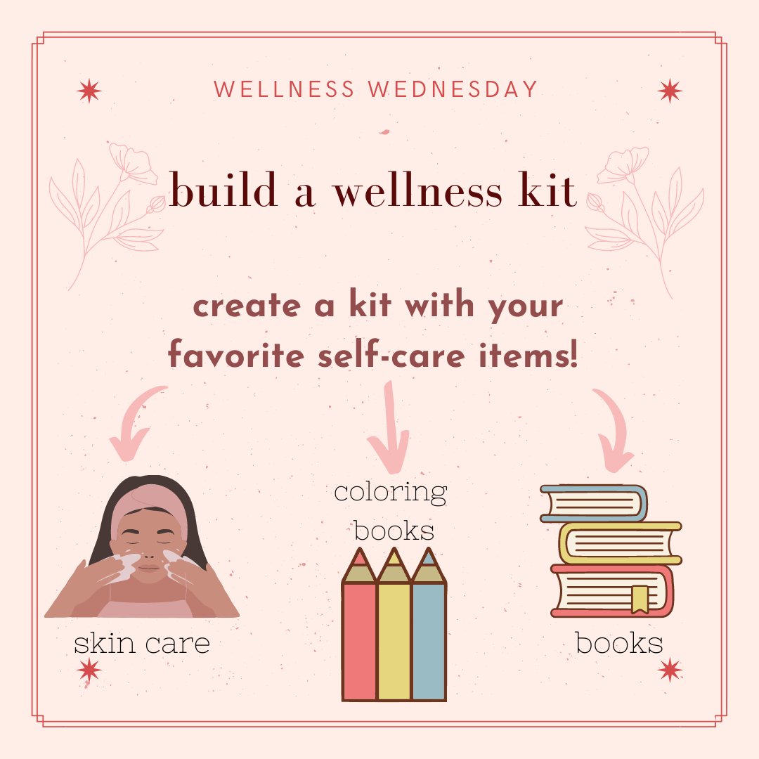 CSUSMTHLab's tweet image. It's another #WellnessWednesday ! We challenge you to build your own wellness kit, so you have something to help ground yourself on those rough days
What will you be adding to your wellness kit?
#Mentalhealth #SelfCare #MentalHealthAwareness #Trauma #Wellness