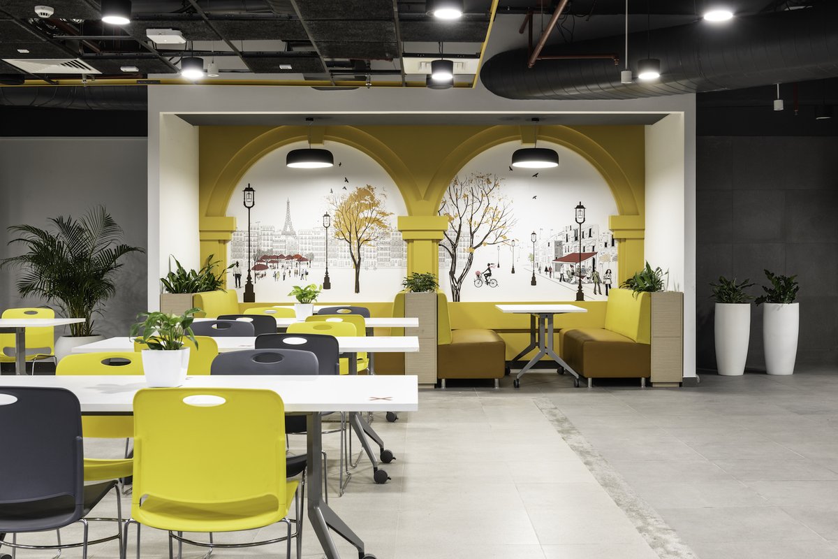 JTCPLDesigns's tweet image. This @BNPParibas cafeteria demonstrates ‘Morphosis on Demand’, wherein spaces become versatile and multi-functional entities.

#JTCPLDesigns_HTSInteriors  #Design #JTCPLDesigns #Indianarchitects #officedesign