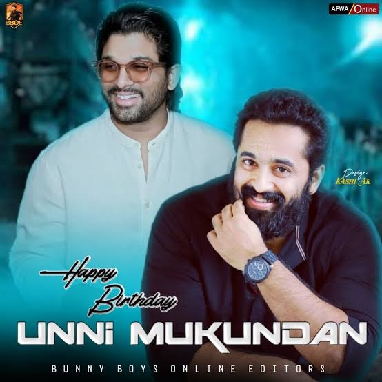 Happy birthday to the young actor Unni Mukundan Best Wishes from Iconic Star Fans  