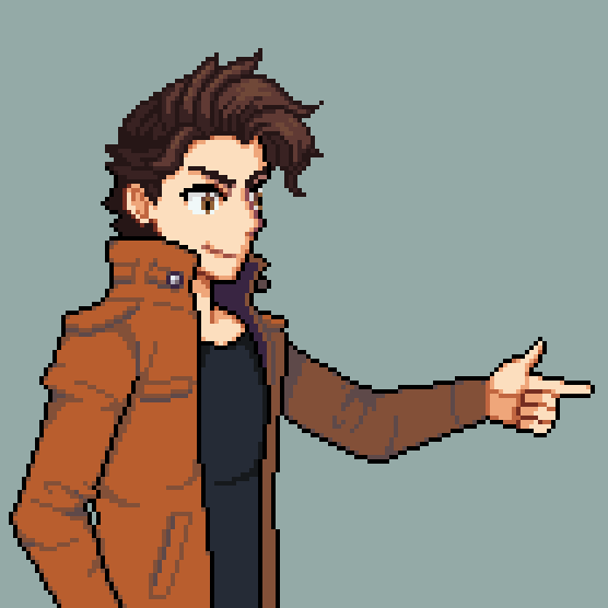 DualLeviathan's tweet photo. "Hey kids... got a quarter?" Our hero, Lane, is kind of broke... but he wants to keep on playing arcade games. Help him out? #pixelart #pixelartist #ドット絵 #indiedev https://t.co/NsFa3EeZmf