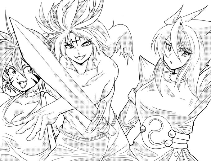 ここ最近の絵描いてる時の作業用BGMは初代ブレスオブファイアのフィールド曲。2のリンプーとヴィルガストのリュキアは猫界の重鎮 