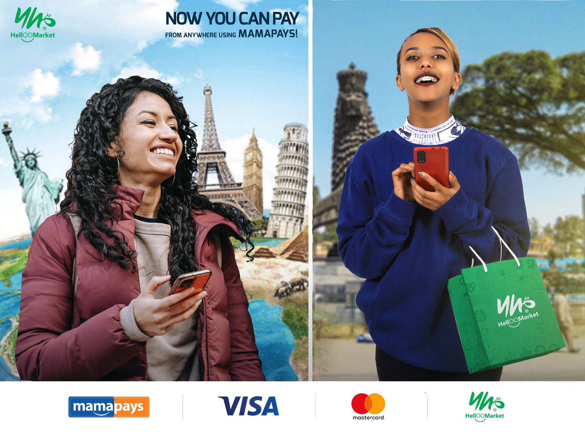 We now accept payments through MamaPays! Now you can pay from anywhere using <a href="/MamaPays/">Mama Pays</a>! #Ethiopia #ecommerce #mamapays #HellooMarket