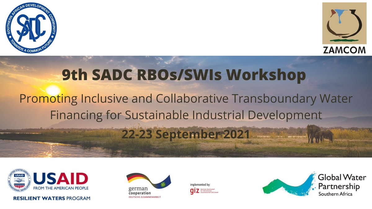 #HappeningNow! 

The 9th SADC RBOs/SWIs Workshop is hosted under the theme: Promoting Inclusive Transboundary Water Financing for Sustainable Industrial Development

#water #SADC #RBOSWORKSHOP9