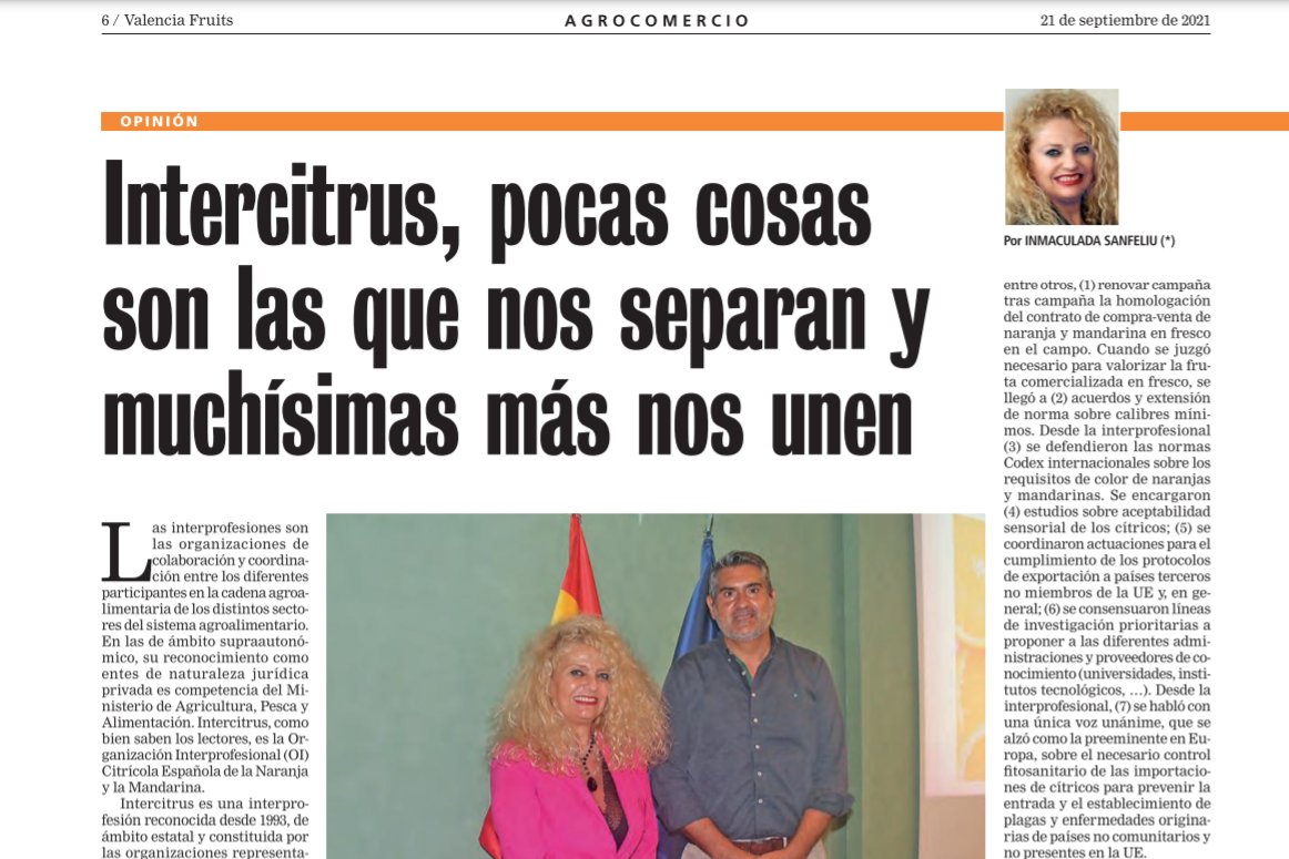 ComiteCitricos's tweet photo. Inmaculada Sanfeliu, nueva presidenta de #Intercitrus:
"Intercitrus, pocas cosas son las que nos separan y muchísimas más nos unen." 🍊
👉https://t.co/Z1XI7CPHaE https://t.co/bNIx7Y55Pt