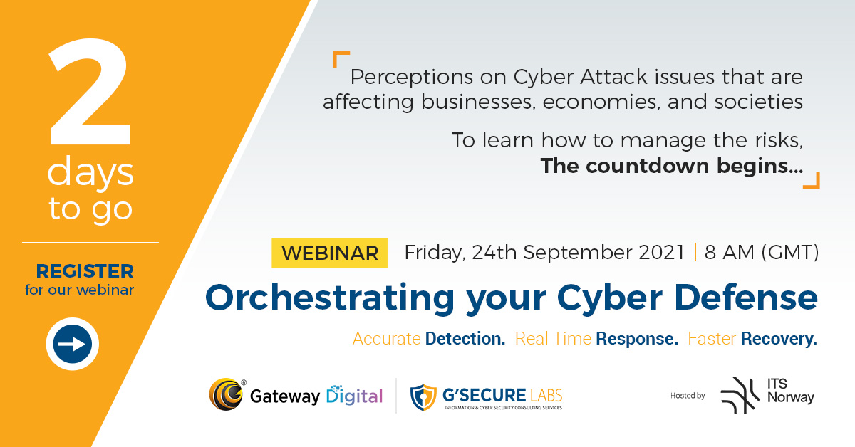 GDDigitalAS's tweet image. Hurry! Time is almost up to register for this presentation on securing your business from cyberattacks 

Register here: lnkd.in/edE5z7U6

Follow us on Linked In: bit.ly/3CmzEih

#gatewaygroup #gsecurelabs #gatewaydigital #norway #cybersecurity #cyberdefense