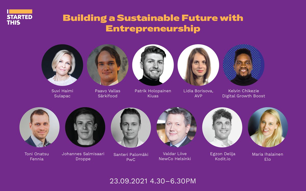 Helsinkithinkco's tweet photo. Tomorrow it's time for the #IStartedThis campaign event by @theinklusiiv ✨
Join us to learn more about building a sustainable future with entrepreneurship – register for the virtual event here:
https://t.co/YIj8Tm0P5R https://t.co/ln5G1J0lQ3