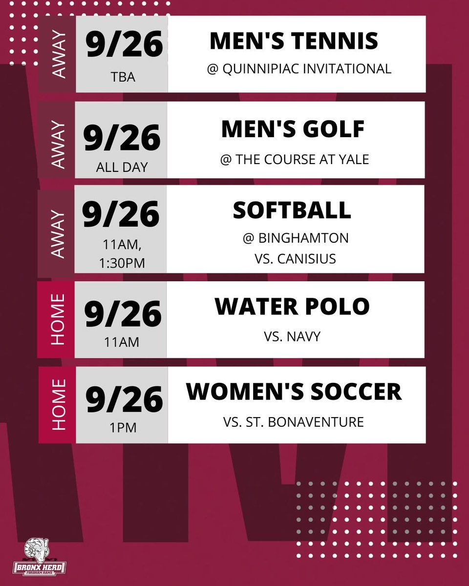 You’re not going to want to miss this week. Take a LOOK👀 and see what you can go watch! #TheBronxHerd🐏