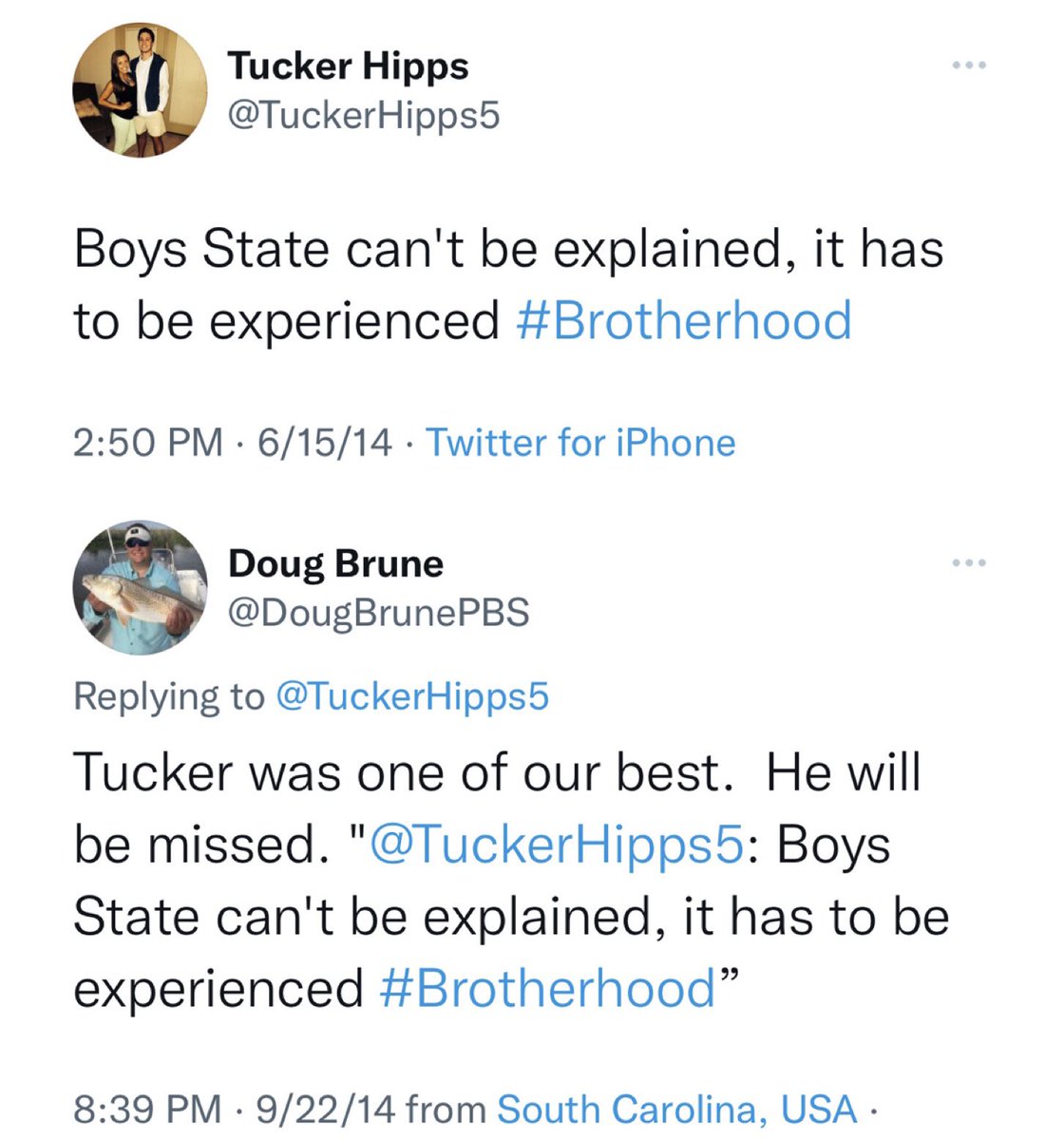 Remembering Tucker Hipps today.

Counselor, Brother, and Friend, and a bright light for so many. We are thankful that Tucker is part of the Boys State Family. #WeAreBoysState