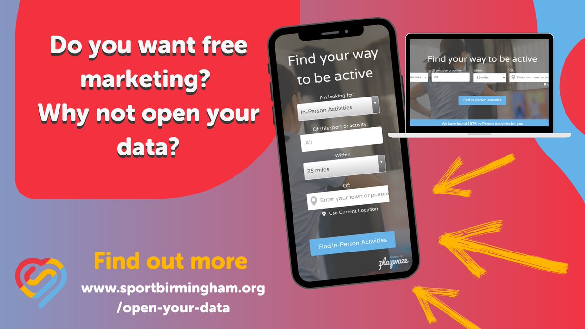 Increasing opportunity and participation in physical activity helps improve lives. But getting the word out can be difficult. That's where open data comes in.

If you are an activity provider, you can find out more here 👉 bit.ly/2YdZZgq

#NationalFitnessDay #FitnessDay