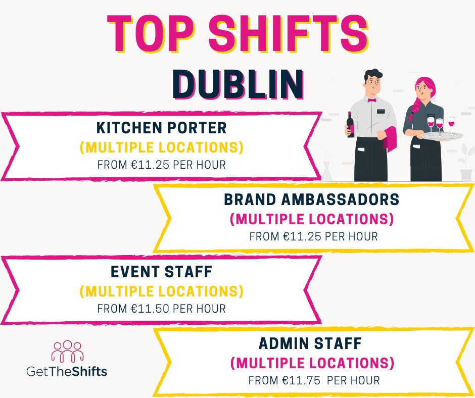 This week's #TopJobs are in #Dublin, including your chance to work at upcoming concerts, matches and events! 

To apply, send your CV to recruitment@gettheshifts.com

#dublinjobs #jobsdublin #nowhiring #recruiting