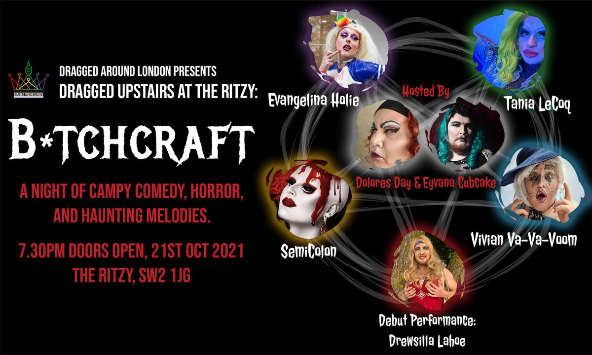 The DAL Haus are back on stage at the Ritzy! And if you buy online it's only £8!

Get on down to Brixton for some pre-halloween witchy (and entirely campy) fun!

Tickets &amp; More Info: draggedaroundlondon.com/draggedupstair…