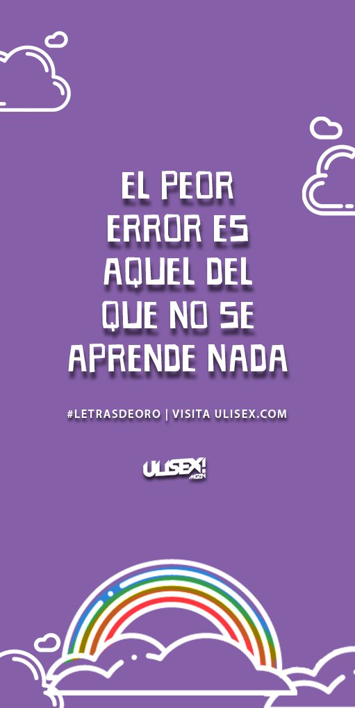 UlisexMgzn's tweet photo. #BuenosDías 🧡 mis amores #FelizMiércoles🌞 ... No olviden  que no importa no es la perfección, sino el aprendizaje de nuestros errores.... ❌✅

Ahí les van unas #LetrasDeOro. https://t.co/P6G0e1lfrM
