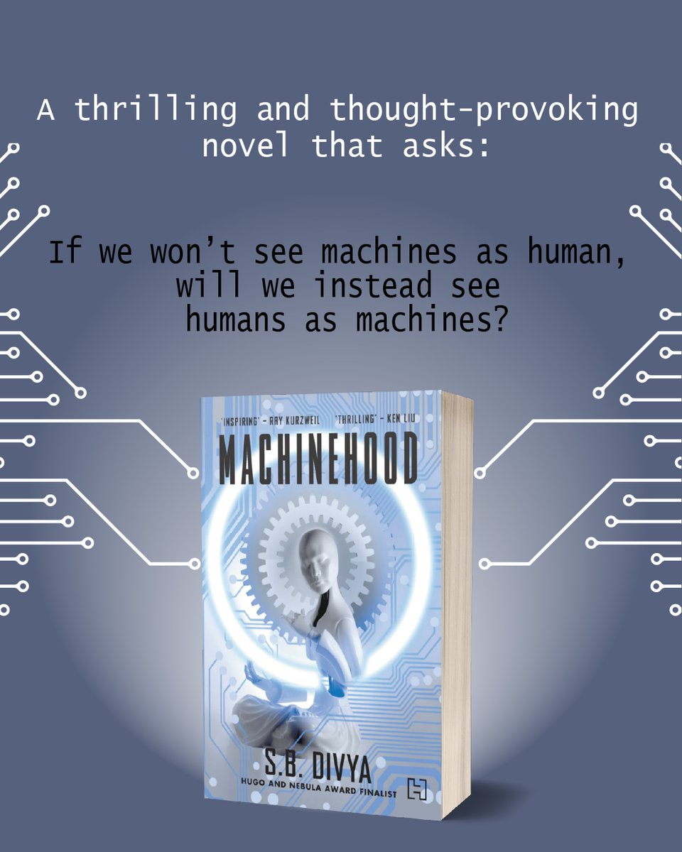 HachetteIndia's tweet photo. A thrilling and thought-provoking novel that asks: If we won’t see machines as human, will we instead see humans as machines?

#Machinehood by #SBDivya is out now: https://t.co/M2KBZIwq3h https://t.co/NY2NDwPL81