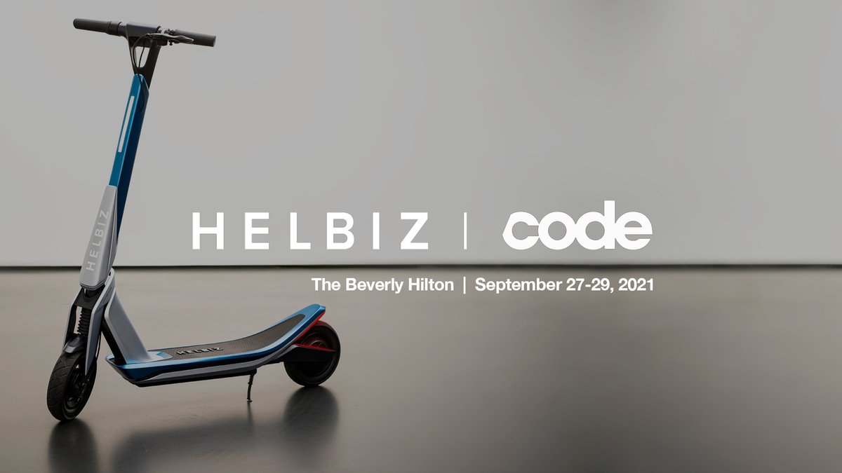 palella's tweet photo. I'm pleased to announce @helbizofficial will attend #CODE2021 Conference, hosted by @karaswisher and @voxmedia, in Beverly Hills. On this occasion we'll officially present the new #HelbizOne e-scooter, designed for consumer purchase by @PininfarinaSpA 🛴 👉https://t.co/xV2zrxqBCh https://t.co/Rd44cvyYmV