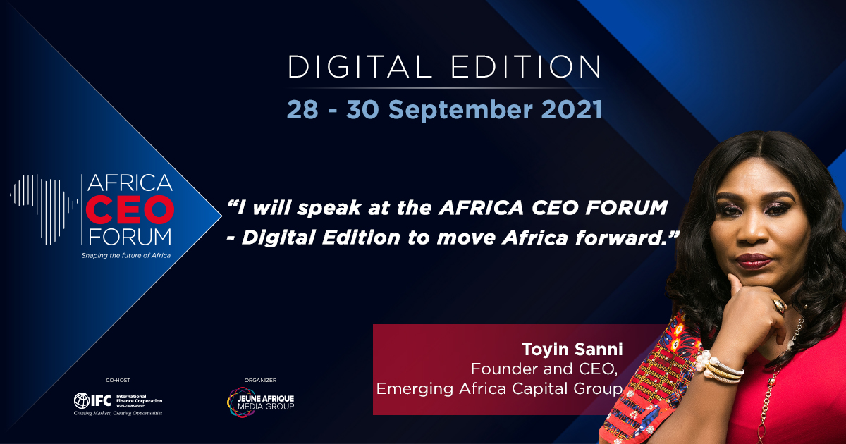 With 30 years of experience in investor services, law and finance, <a href="/ToyinFSanni/">Game Changer</a> <a href="/EACapitalGroup/">Emerging Africa Group</a> will be part of the CEO talk. On the programme: Resilience, transformation, innovation: Emerging challenges facing tomorrow’s African leaders. 
Join the debate👉🏾bit.ly/3hWixMo