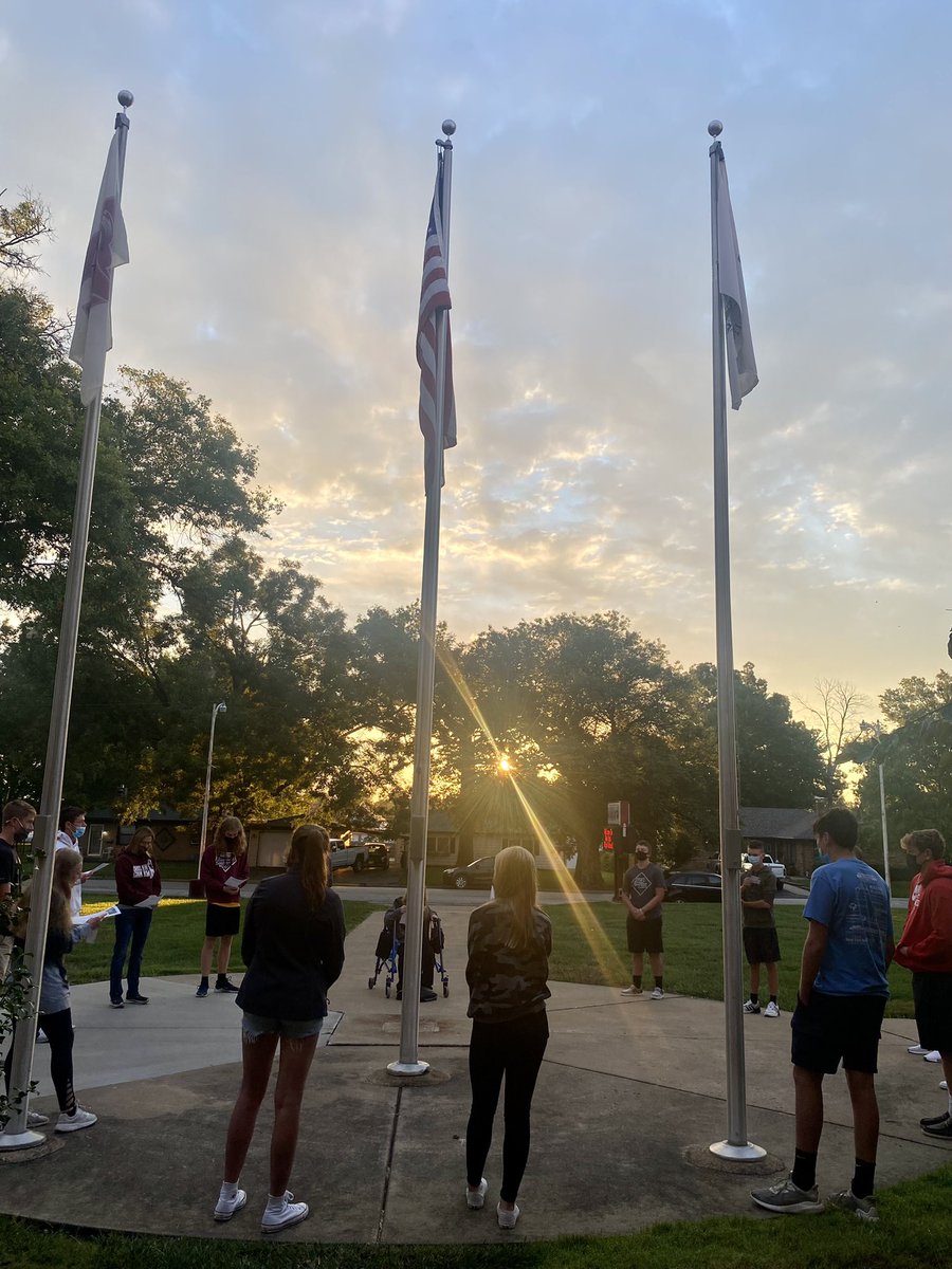 RedBudFCA's tweet photo. Red Bud High School FCA met at 7am at the flag pole to pray for this year. Thank you to Red Bud Church for providing the yummy breakfast after! #syatp #justpray #redbud132 #redbudhs https://t.co/JhvYWsVlfB